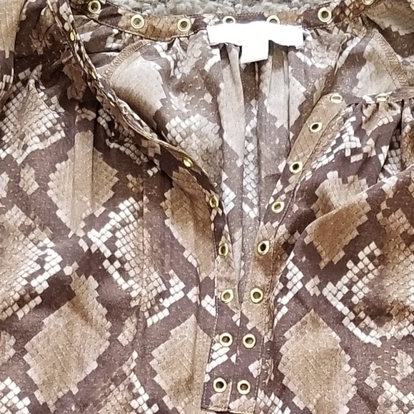 MICHAEL MICHAEL KORS GROMMET PEASANT BLOUSE - Picture 3 of 7